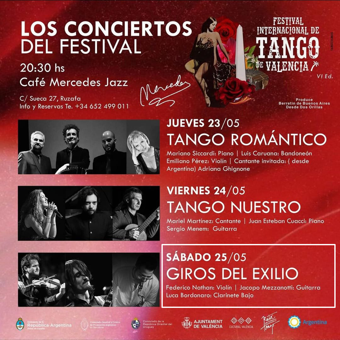 Festival Internacional de Tango de Valencia: Giros del Exilio en Café Mercedes Jazz